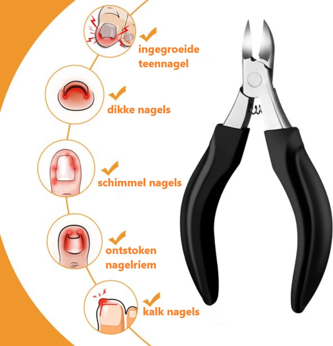 Nageltang Incl. Vijl En Ingegroeide Teennagel Lifter- Nagelknipper - Teennagelknipper - Nagelschaar - Ingegroeide Teennagels - Dikke Nagels - Nagelknipper Set - Pedicure Set 2 Nageltang Incl. Vijl En Ingegroeide Teennagel Lifter- Nagelknipper - Teennagelknipper - Nagelschaar - Ingegroeide Teennagels - Dikke Nagels - Nagelknipper Set - Pedicure Set - Afbeelding 2