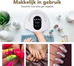 BoraPora Professionele Nageldroger - 280 Watt UV LED Lamp Nagels - 66 Leds - Nagel UV Lamp - Gellak Lamp - Nagellamp - Nagellamp Led - Nagellamp Voor Gel Nagellak - Nagellamp Led Uv - Nagellamp Uv - Nagellamp Gelnagels - Gellak - Nageldroger -Poeder and Foundation Winkel 1200x1074