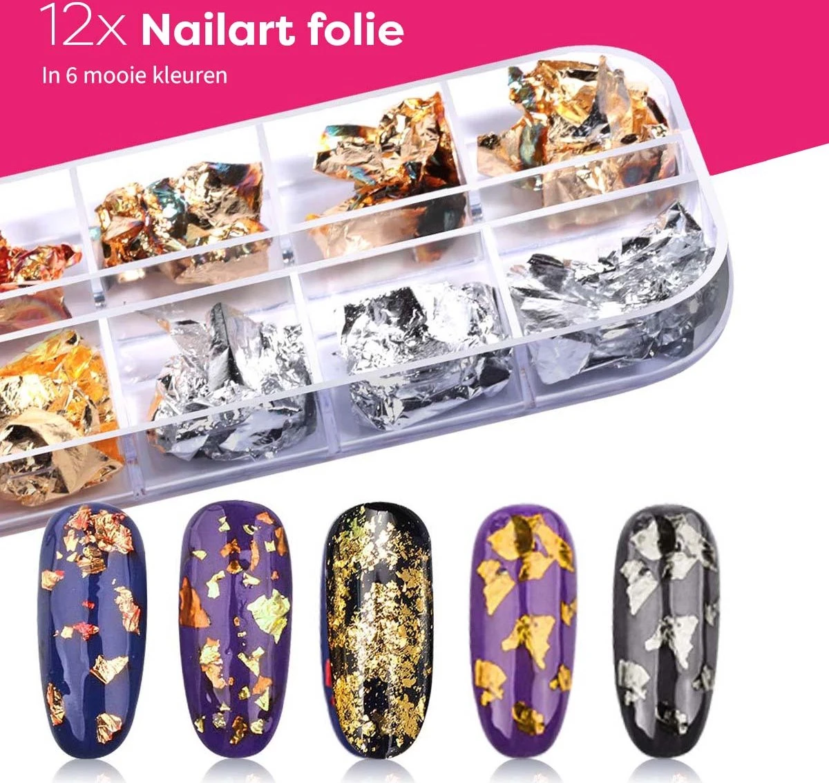 Evvie© Nail Art Kit - Penselen Met Dotting Tools - Strass Steentjes - Rhinestones - Nagel Folie - Diamantjes - Striping Tape – 65-delig 6 Evvie© Nail Art Kit - Penselen Met Dotting Tools - Strass Steentjes - Rhinestones - Nagel Folie - Diamantjes - Striping Tape – 65-delig - Afbeelding 6
