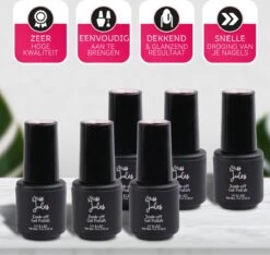 Miss Jules - 6-Delige Gellak Starterspakket - Nagellak - Kleur Paars, Roze & Glitter - Glanzend & Dekkend Resultaat -Poeder and Foundation Winkel 1200x1138