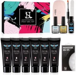 Gelnagels Set MEGA PACK + Nagel Vijl | Gellak Starterspakket | Polygel Kit | Nepnagels | Gellak Set | Nail Art Pakket | UV Gel | Manicure Set | Gel Nagellak Nagel Decoratie | UV Lamp | Starterspakket | Nail Care | Nagelstad