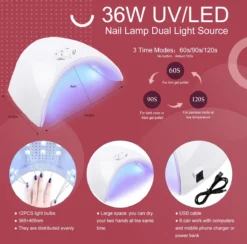 Gellak Starterspakket - 40 Kleuren - Basecoat - Topcoat - Gellak - Gellakset - Nagelset - Gelnagels - Nagellak - Gelnagel Kit - UV Lamp 36W - LED - Manicure Set - 40 Kleuren Gel Polish - Nail Art - Nagellamp - Nageldroger -Poeder and Foundation Winkel 1200x1184 2