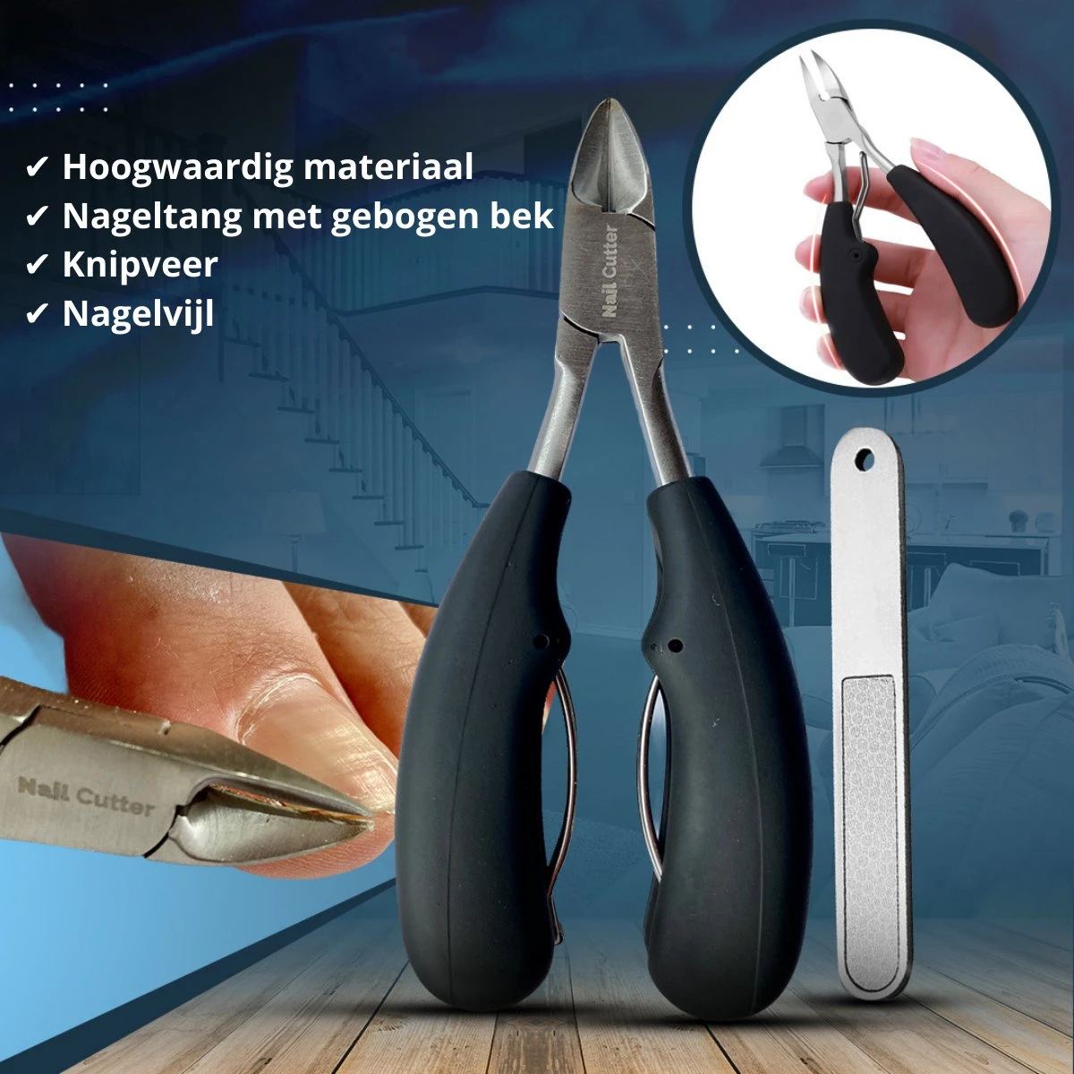 Nagelschaar Inclusief Nagelvijl - Nageltang Voor Harde Teennagels - Nagelknipper Tegen Kalknagels - Harde Nagels - Pedicureset - Manicureset Teennagelknipper - Teennagelschaar 6 Nagelschaar Inclusief Nagelvijl - Nageltang Voor Harde Teennagels - Nagelknipper Tegen Kalknagels - Harde Nagels - Pedicureset - Manicureset Teennagelknipper - Teennagelschaar - Afbeelding 6