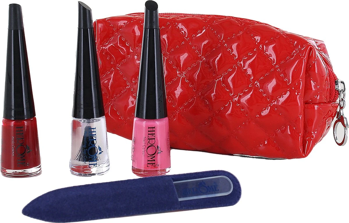 Herome Valentijn Set - 2 Nagellak Kleuren, Protecting Top Coat, Glass Nail File Mini 6 Herome Valentijn Set - 2 Nagellak Kleuren, Protecting Top Coat, Glass Nail File Mini - Afbeelding 6