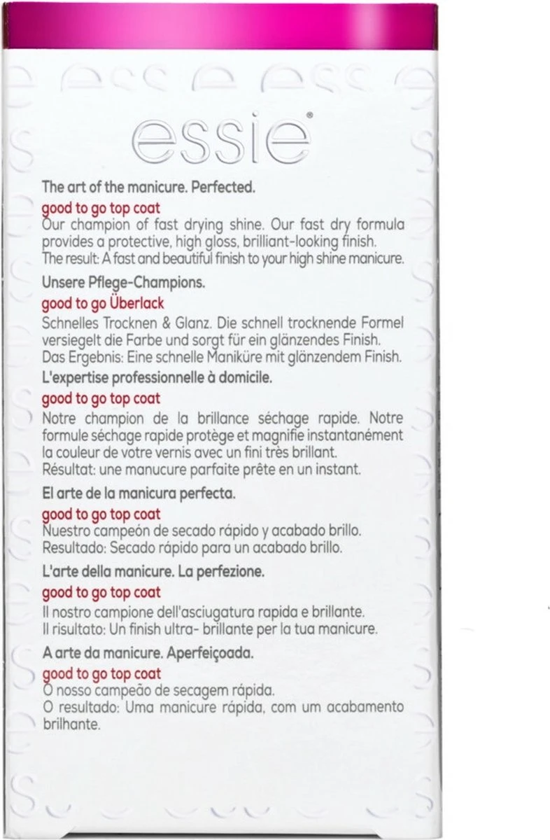 Essie Good To Go Topcoat Nagellak - Nagelverzorging 2 Essie Good To Go Topcoat Nagellak - Nagelverzorging - Afbeelding 2