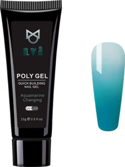 Elvi Polygel Starterskit -Complete Set Inc. USB UV/Led Mini Lamp-6x15g Polygel Kleuren Blauw - Nagelverlenging Polyacryl UV Nagellak-Quick Extension Temperature Color Changing Gel Blue Green -Poeder and Foundation Winkel 905x1200