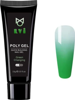 Elvi Polygel Starterskit -Complete Set Inc. USB UV/Led Mini Lamp-6x15g Polygel Kleuren Blauw - Nagelverlenging Polyacryl UV Nagellak-Quick Extension Temperature Color Changing Gel Blue Green -Poeder and Foundation Winkel 905x1200 3