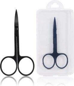 Medies - Professionele Schaar Voor Wenkbrauwen | Wenkbrauw Schaartje | Wenkbrauwschaar | Wenkbrauw Schaar | Gebogen Schaar| Schaar Voor Baard | Wenkbrauw Trimmer | Baardschaar - RVS - Zwart