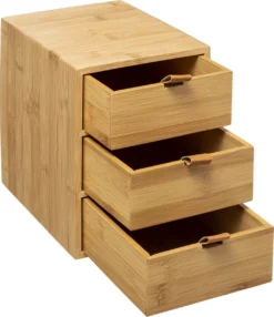 Five® Bamboe Bakjes Met 2 Lades - Hout - Duurzaam - 2 Lades (25 X 14,5 X 20) -Poeder and Foundation Winkel 1038x1200 4