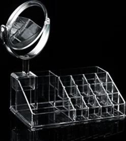 Oxid7® Organizer Voor Cosmetica Acryl - 25,5x22,5x15 Cm - 16 Vakken En Spiegel Met 3x Vergroting -Poeder and Foundation Winkel 1073x1200 3