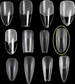 Royala 108 - Oval Long Binnen En Buiten Full Frosted - Full Cover - Nageltips - Nepnagels - Plaknagels - In Assortimentsbox - 120 Stuks 12 Maten - Voor Gellak Acrylnagellak En PolyGel Nagels - Royala Frosted Tips Line -Poeder and Foundation Winkel 1075x1200