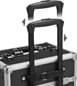 XXL PRO Visagie Beauty Case Koffer Trolley - Nagelkoffer Op Wielen Voor Makeup Of Cosmetica - Grote Uitklapbare Opbergsysteem Nagel Styliste Kapster - Zwart -Poeder and Foundation Winkel 1075x1200 6