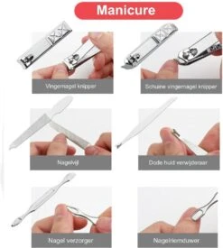 Luxe Manicure En Pedicure Set - Nagelverzorging - Nail Art - 18 Delig - Zwart 10 Luxe Manicure En Pedicure Set - Nagelverzorging - Nail Art - 18 Delig - Zwart -Poeder and Foundation Winkel 1077x1200