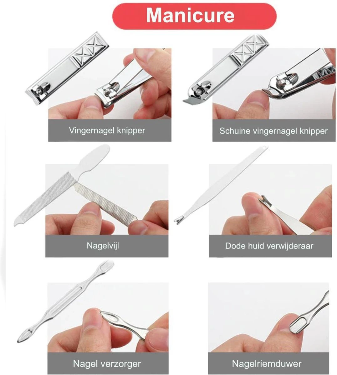 Luxe Manicure En Pedicure Set - Nagelverzorging - Nail Art - 18 Delig - Zwart 3 Luxe Manicure En Pedicure Set - Nagelverzorging - Nail Art - 18 Delig - Zwart - Afbeelding 3