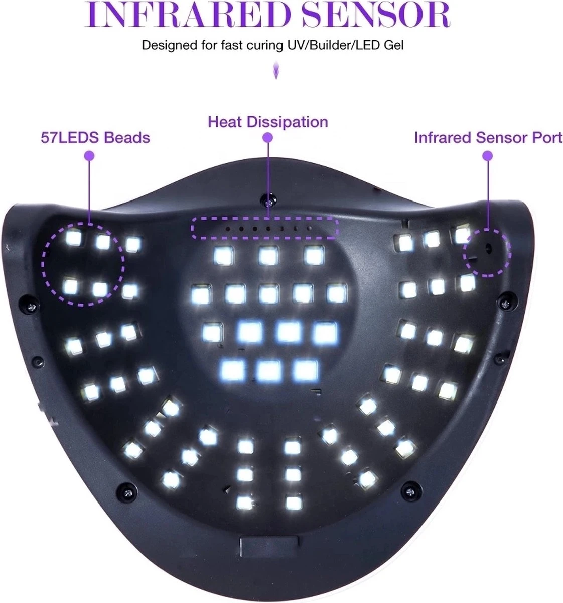 Professionele 180W LED Nageldroger Lamp - Gel Nagel Droger - 180W De Sterkste Nagellamp Op De Markt - Geschikt Voor Elke Nagel, Sneller Droger Voor Gel Polish Nail Apparatuur Automatische Sensor Nail Art Gereedschap Voor Vingernagel En Teennagel 3 Professionele 180W LED Nageldroger Lamp - Gel Nagel Droger - 180W De Sterkste Nagellamp Op De Markt - Geschikt Voor Elke Nagel, Sneller Droger Voor Gel Polish Nail Apparatuur Automatische Sensor Nail Art Gereedschap Voor Vingernagel En Teennagel - Afbeelding 3