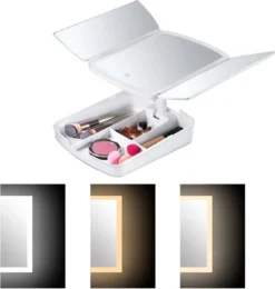 Merkloos Make-up Organizer Met Spiegel En LED Van METU-Online - Make Up Opberger - Make Up Spiegel Met Led Lamp - Makeup Opbergdoos - Make-up Spiegel Wit - Make Up Spiegel Met Verlichting En Usb - Make Up Koffer - Make Up Tafel - Make Up Organizer -Poeder and Foundation Winkel 1140x1200 7