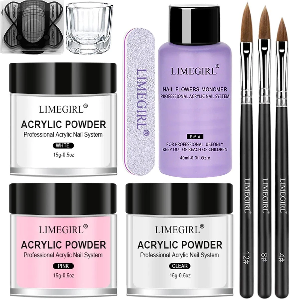 Professionele Acryl Nagels Starterpakket - Kunstnagels - Dipping Powder - Nail Art - Crystal Poeder - Gellak Starterspakket 1 Professionele Acryl Nagels Starterpakket - Kunstnagels - Dipping Powder - Nail Art - Crystal Poeder - Gellak Starterspakket