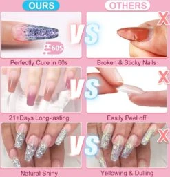 Merkloos Nagels Set - 8 Kleuren - Nagels Starter Set - Met Toplaag, Basislaag, Slipoplossing, Nagelverlengingsgel, Gel Builder - Voor DIY Voor Beginners - Beste Cadeau -Poeder and Foundation Winkel 1160x1200 3