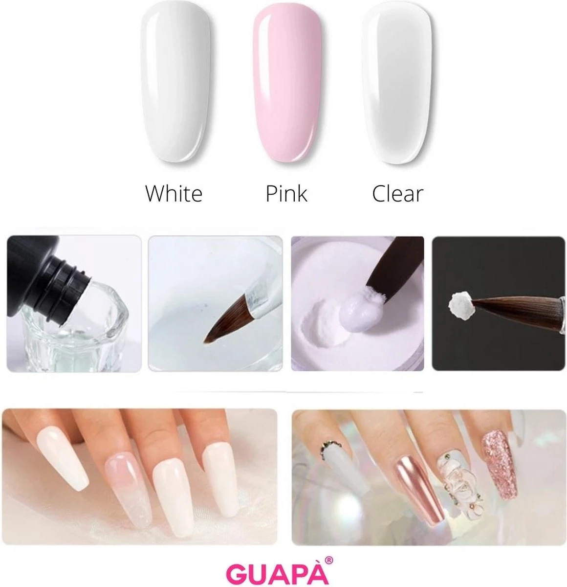 GUAPÀ® Acrylpoeder Pink | Acrylic Powder Roze | Acryl Nagels | Starterspakket | 25 Gr | Professionele Kwaliteit Acryl Poeder 4 GUAPÀ® Acrylpoeder Pink | Acrylic Powder Roze | Acryl Nagels | Starterspakket | 25 Gr | Professionele Kwaliteit Acryl Poeder - Afbeelding 4