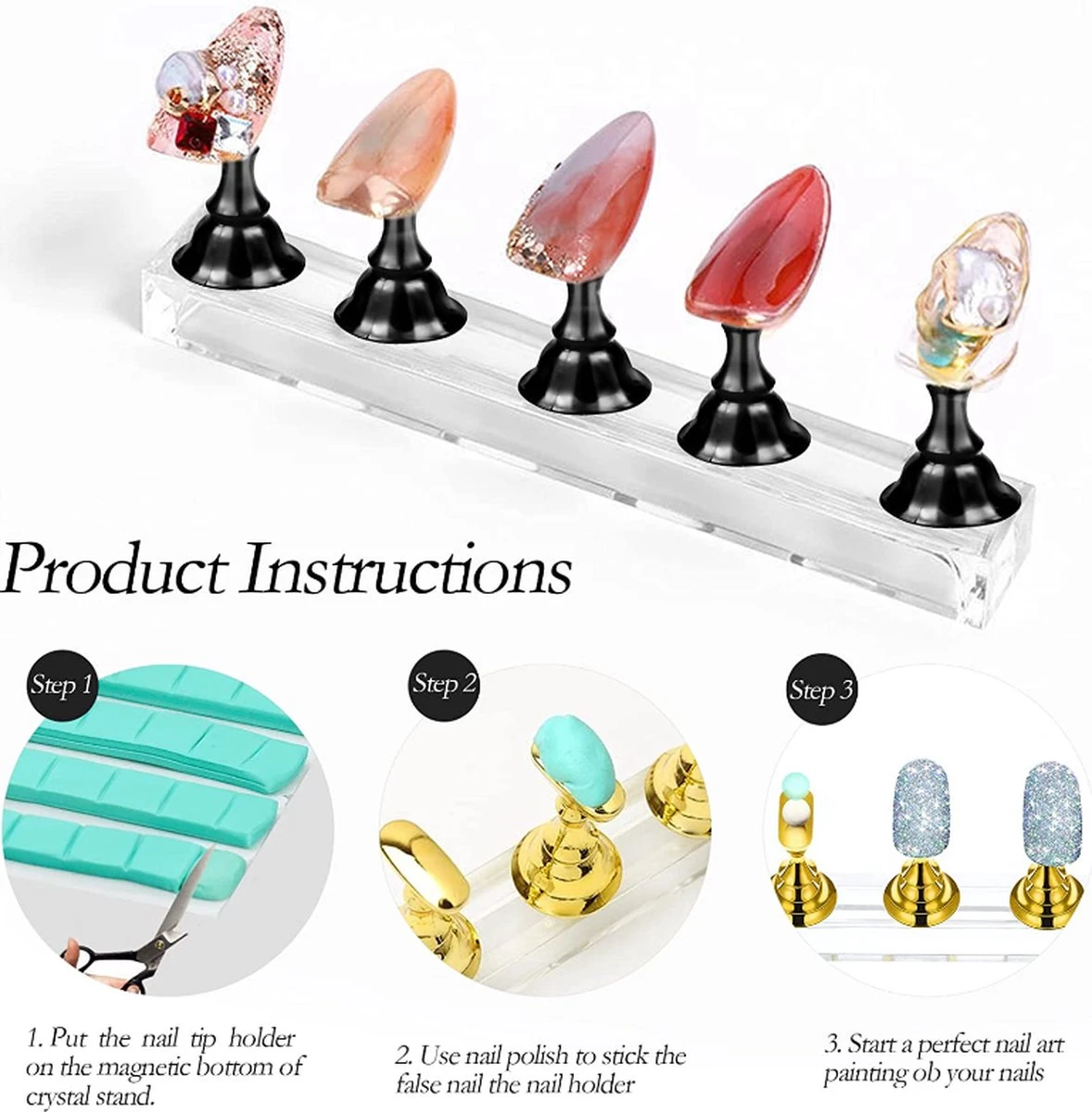 Merkloos Nailtrainer Oefenhand Voor Nagels 12-delige Set - Acryl Nagels Starterspakket - Starter Kit Nagel Display Magnetische Waaier – Kunstnagels Plaknagels - Nail Art Set - Uv Lamp Gelnagels Houd 9 Merkloos Nailtrainer Oefenhand Voor Nagels 12-delige Set - Acryl Nagels Starterspakket - Starter Kit Nagel Display Magnetische Waaier – Kunstnagels Plaknagels - Nail Art Set - Uv Lamp Gelnagels Houd - Afbeelding 9