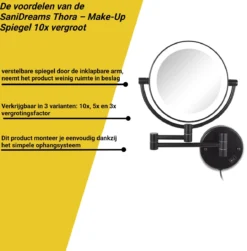 SaniDreams Thora - Make-up Spiegel-rond-zwart-10x Vergroot -Poeder and Foundation Winkel 1183x1200 7