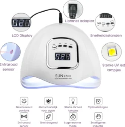 Merkloos Daniqqi - 80 Watt UV LED Lamp Nagels - 45 Leds Nagellamp - Wit -Poeder and Foundation Winkel 1185x1200