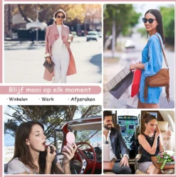 Led-verlichte Oplaadbare Compacte Make-up Spiegel Rond |1 X 2 X Vergroting | Make-upspiegel | Zakspiegel | Handspiegel | Reisspiegel | Dimbaar|als Cadeau | USB-lader | Rond | Zwart -Poeder and Foundation Winkel 1190x1200 10