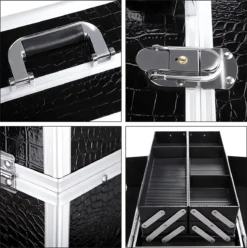 A.T. Shop Cosmeticakoffer, Make-up Koffer, Beauty Case, Bewaren Van Make-up, Nagellak. Zwart -Poeder and Foundation Winkel 1196x1200 27