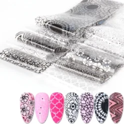 Set Van 50 X Transfer Nail Art Foil - Nagel Folie - Sparkolia - Mix Design Nagelfolie - Voor Op Nagellak / UV LED Gellak / Transfer Gel / Stickers -Poeder and Foundation Winkel 1197x1200 7