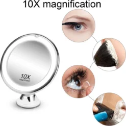 Merkloos Make-Up Spiegel Met Led Verlichting En Zuignap - 360° Verstelbaar 10x Vergroot -Poeder and Foundation Winkel 1198x1200 39