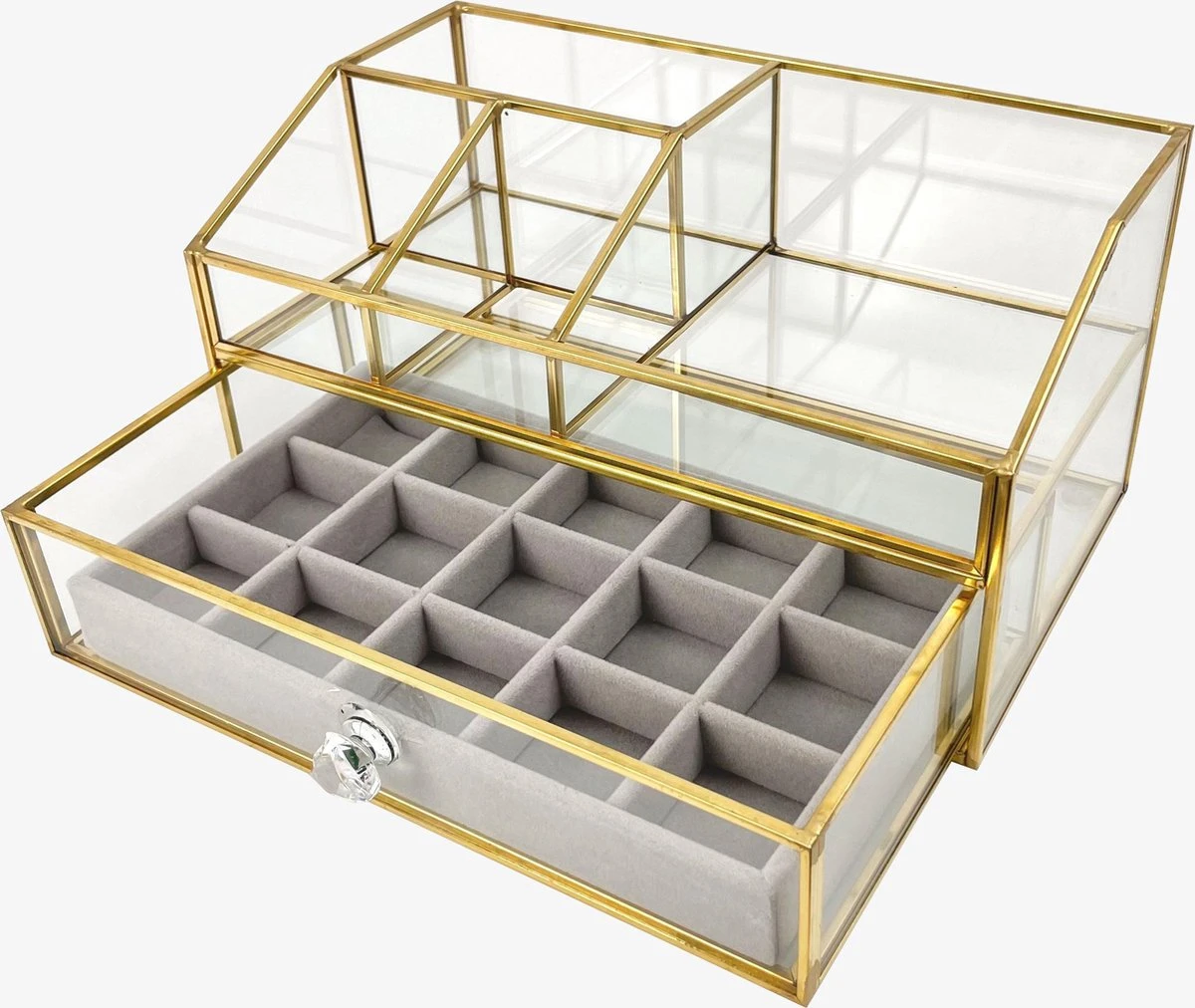 Make Up Organizer Stella | Goud| Cosmetica Organizer|sieraden Organizer | Make Up Organizer | Beautybox | Vitrine Boxje | Glazen Box |Makeup Organizer |Beauty Organizer | Makeupbox |Organizer | Storage Box |Make-uporganizer| Opbergdoos | Sieradendoos 7 Make Up Organizer Stella | Goud| Cosmetica Organizer|sieraden Organizer | Make Up Organizer | Beautybox | Vitrine Boxje | Glazen Box |Makeup Organizer |Beauty Organizer | Makeupbox |Organizer | Storage Box |Make-uporganizer| Opbergdoos | Sieradendoos - Afbeelding 7