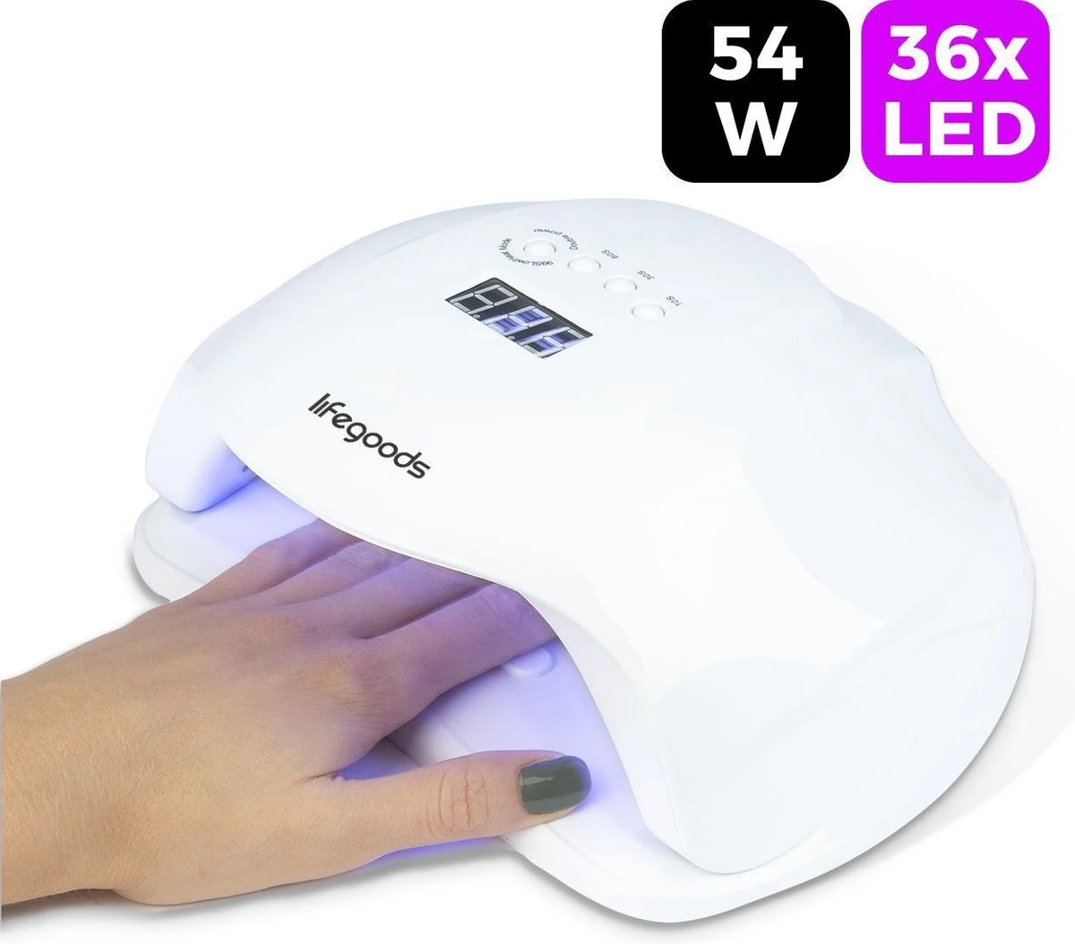 LifeGoods Nageldroger - Voor Gelnagels - 36 LED's - 54W 1 LifeGoods Nageldroger - Voor Gelnagels - 36 LED's - 54W