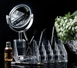 Oxid7® Organizer Voor Cosmetica Acryl - 25,5x22,5x15 Cm - 16 Vakken En Spiegel Met 3x Vergroting -Poeder and Foundation Winkel 1200x1070 4