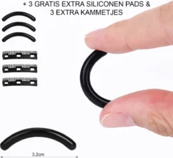 INTER-ESQUE® Wimperkruller - Eyelash Curler + 3x Gratis Extra Siliconen Pad & 3x Extra Kam - Zilver -Poeder and Foundation Winkel 1200x1099 5