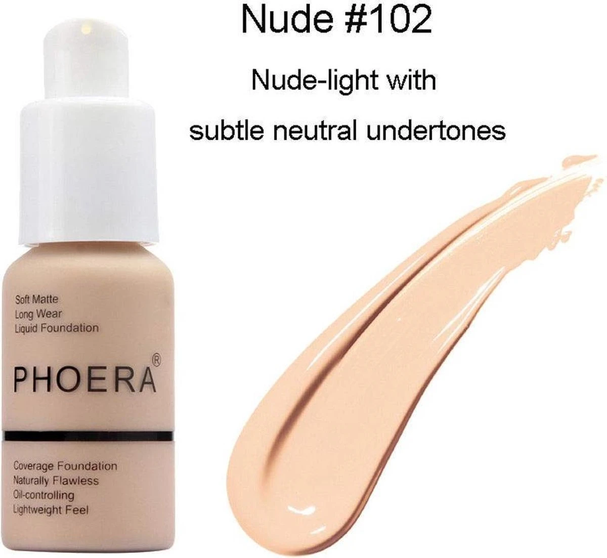 102 Nude -PHOERA FOUNDATION™ - Soft Matte Full Coverage Liquid Foundation 2 102 Nude -PHOERA FOUNDATION™ - Soft Matte Full Coverage Liquid Foundation - Afbeelding 2