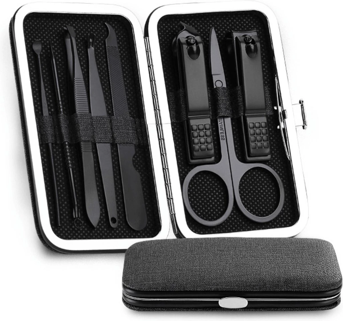 Manicure / Pedicure Set (8 Stuks) Hoge Kwaliteit Nagel Schaar Pincet Nagel Knipper Verzorging Zwart 1 Manicure / Pedicure Set (8 Stuks) Hoge Kwaliteit Nagel Schaar Pincet Nagel Knipper Verzorging Zwart