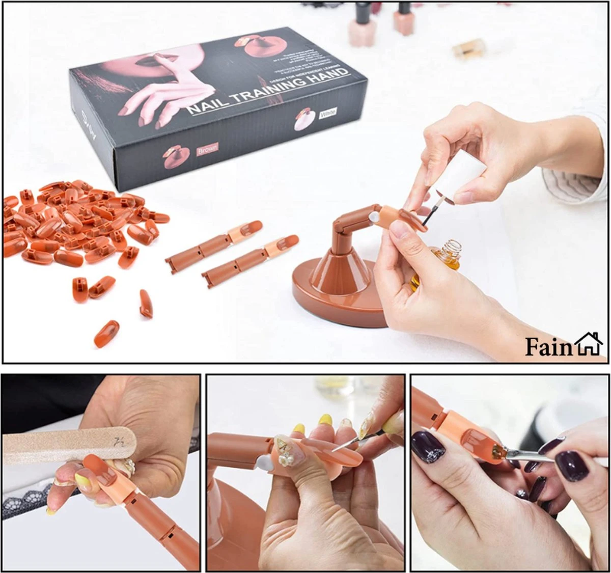 Oefenhand Voor Nagels – Nail Trainer Vinger – All-in-1 Set – Incl. 80 Kunstnagels – Nail Art – Nagel Set – Nail Trainer Hand 12 Oefenhand Voor Nagels – Nail Trainer Vinger – All-in-1 Set – Incl. 80 Kunstnagels – Nail Art – Nagel Set – Nail Trainer Hand - Afbeelding 12