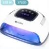 ForDig 220W Professionele Nageldroger Voor Gel Nagels - Nagellak Droger Met UV LED Lamp En Timer Voor Gelnagels - Nageldrogerlamp Met 57 LED Lampjes Voor Nagel Gellak - Geschikt Voor Manicure En Pedicure - Nagellakdroger Hard Gelpolish Builder