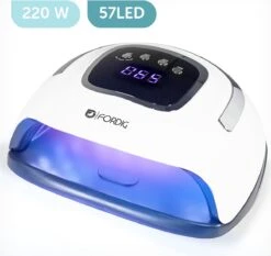 ForDig 220W Professionele Nageldroger Voor Gel Nagels - Nagellak Droger Met UV LED Lamp En Timer Voor Gelnagels - Nageldrogerlamp Met 57 LED Lampjes Voor Nagel Gellak - Geschikt Voor Manicure En Pedicure - Nagellakdroger Hard Gelpolish Builder