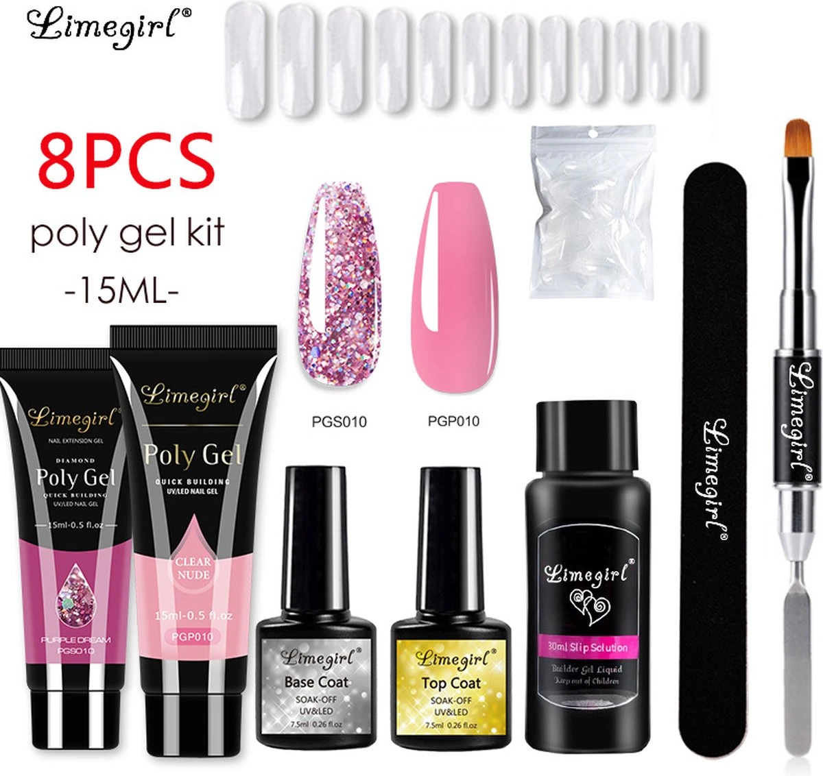 Merkloos Polygel Set, Polygel Kit, Polygel Starterset, Polygel, Gellak Starterset, Polygel, Polygel Kit - Nagelverlenging - Nagelversteviging - Manicure Set - Gel Nagellak - 1 Merkloos Polygel Set, Polygel Kit, Polygel Starterset, Polygel, Gellak Starterset, Polygel, Polygel Kit - Nagelverlenging - Nagelversteviging - Manicure Set - Gel Nagellak -