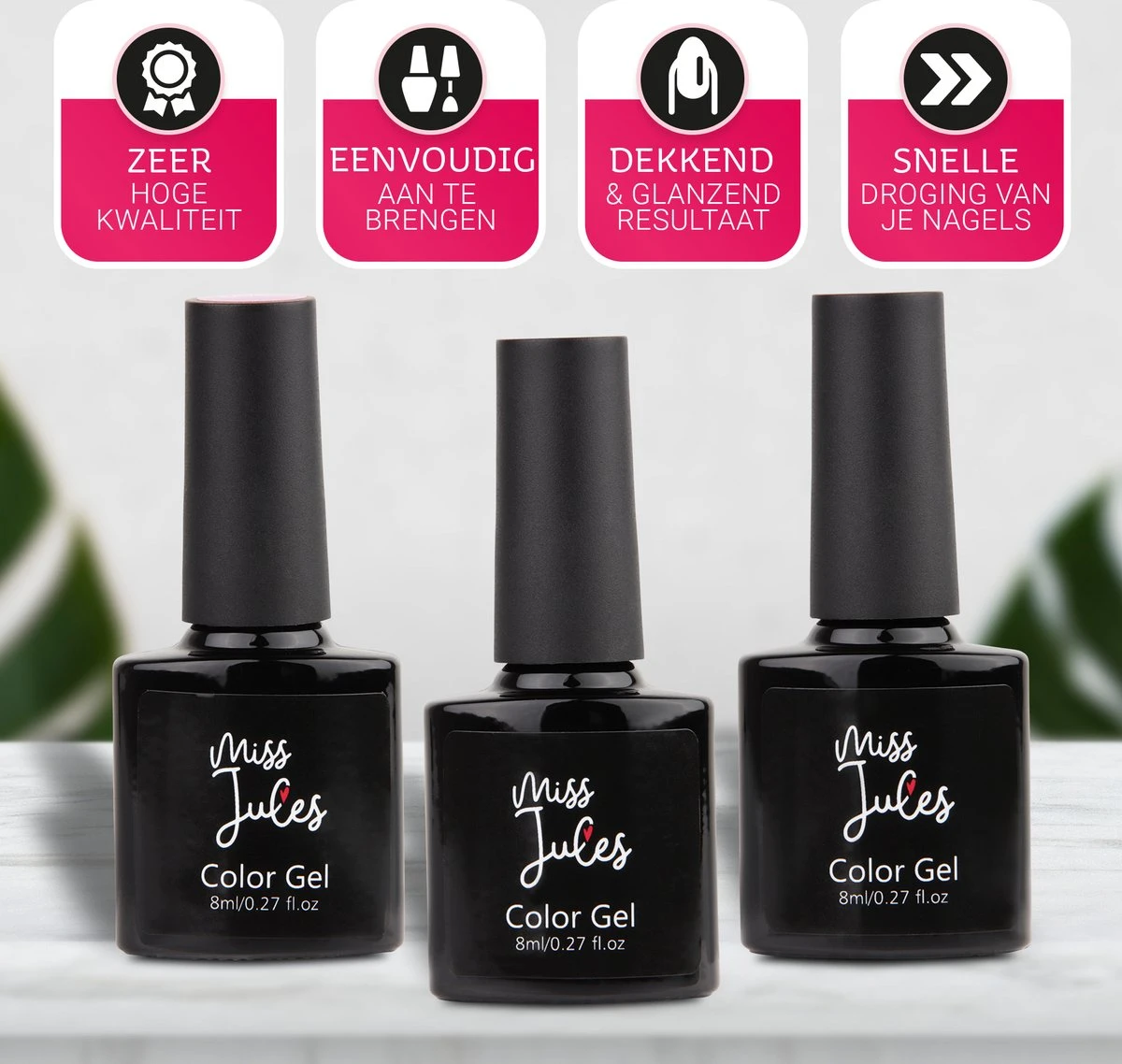 Miss Jules - Complete Gellak Starterspakket - Kleur 3 X Roze - Glanzend & Dekkend Resultaat - Inclusief UV/LED Lamp & Instructievideo (NL) 2 Miss Jules - Complete Gellak Starterspakket - Kleur 3 X Roze - Glanzend & Dekkend Resultaat - Inclusief UV/LED Lamp & Instructievideo (NL) - Afbeelding 2
