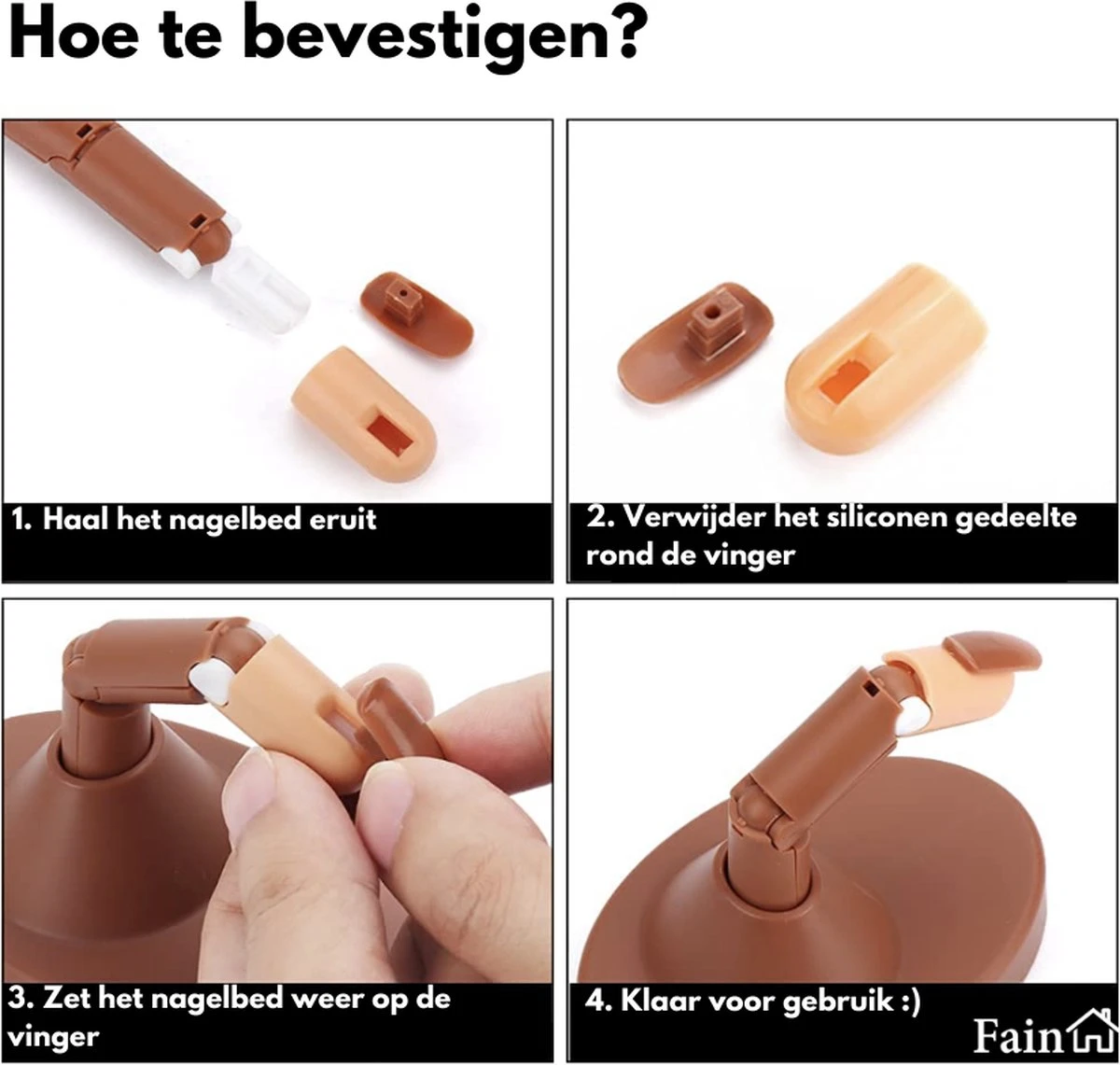Oefenhand Voor Nagels – Nail Trainer Vinger – All-in-1 Set – Incl. 80 Kunstnagels – Nail Art – Nagel Set – Nail Trainer Hand 9 Oefenhand Voor Nagels – Nail Trainer Vinger – All-in-1 Set – Incl. 80 Kunstnagels – Nail Art – Nagel Set – Nail Trainer Hand - Afbeelding 9