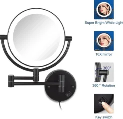 SaniDreams Thora - Make-up Spiegel-rond-zwart-10x Vergroot -Poeder and Foundation Winkel 1200x1163 7