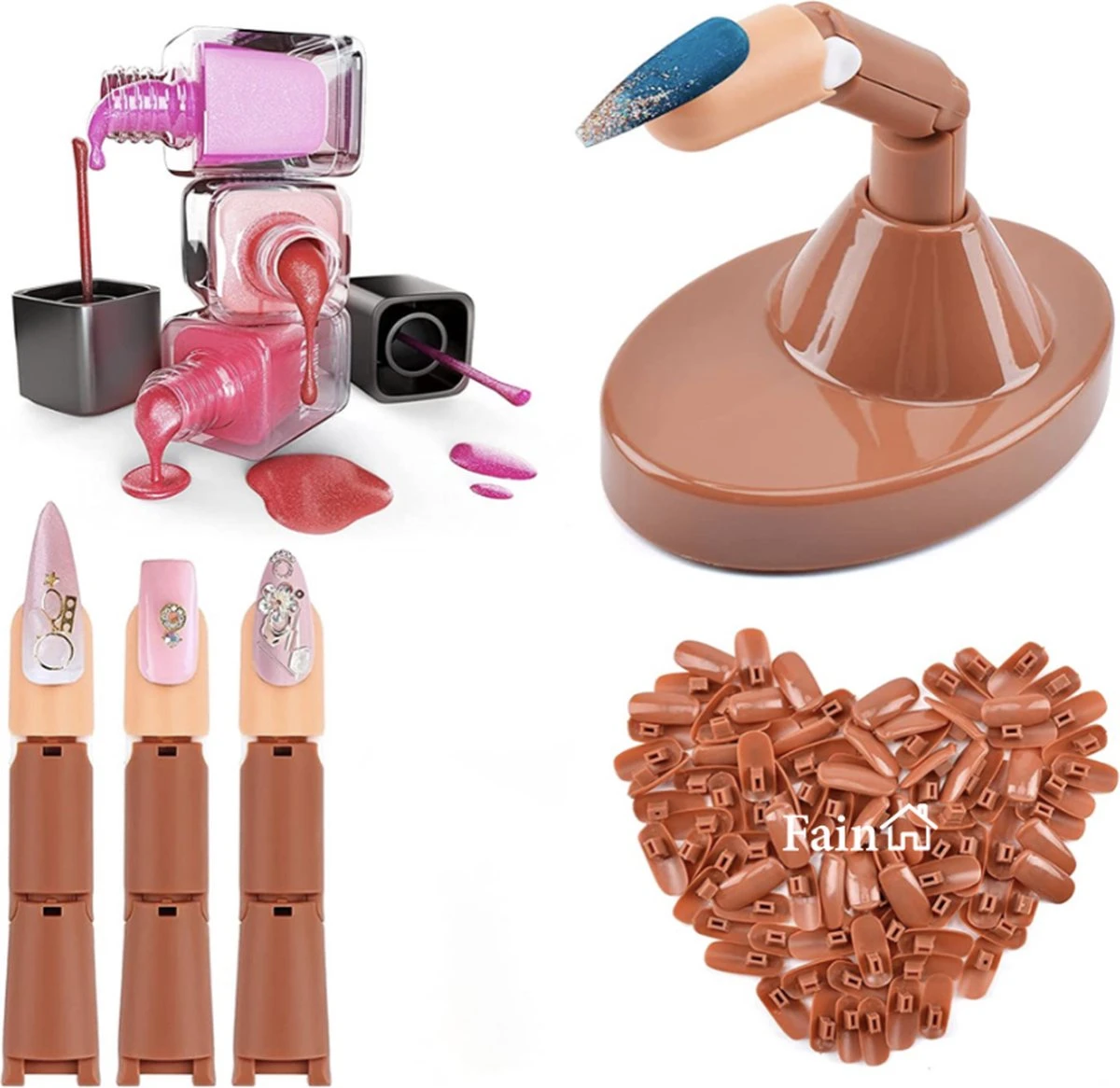 Oefenhand Voor Nagels – Nail Trainer Vinger – All-in-1 Set – Incl. 80 Kunstnagels – Nail Art – Nagel Set – Nail Trainer Hand 1 Oefenhand Voor Nagels – Nail Trainer Vinger – All-in-1 Set – Incl. 80 Kunstnagels – Nail Art – Nagel Set – Nail Trainer Hand