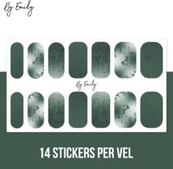 By Emily - Nagel Wrap - Greeny Gray | 14 Stickers Per Vel | Nail Wrap | Nail Art | Trendy | Design | Nagellakvrij | Eenvoudig | Nagel Art | Nagel Wrap | Nagel Stickers | Folie | Zelfklevend | Sjablonen -Poeder and Foundation Winkel 1200x1173 7