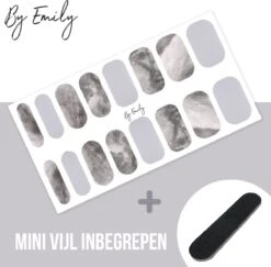 By Emily - Nagel Wrap - White Marble | 16 Stickers | Nail Wrap | Nail Art | Trendy | Design | Nagellakvrij | Eenvoudig | Nagel Wrap | Nagel Stickers | Folie | Zelfklevend | Sjablonen -Poeder and Foundation Winkel 1200x1180 12