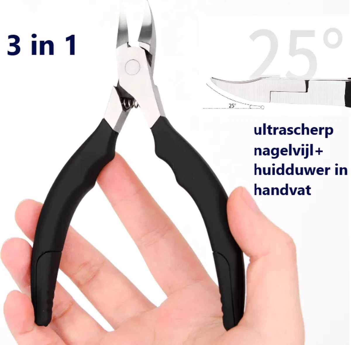 Medies - Multifunctionele Nageltang Met Huidduwer En Dubbelzijdige Nagelvijl | Nageltang Voor Harde Teennagels | Nagelknipper | Nagelschaar | Ingegroeide Nagels | Huidduwer | Nagelvijl - Zachte Anti Slip Handvaten - 3 In 1 1 Medies - Multifunctionele Nageltang Met Huidduwer En Dubbelzijdige Nagelvijl | Nageltang Voor Harde Teennagels | Nagelknipper | Nagelschaar | Ingegroeide Nagels | Huidduwer | Nagelvijl - Zachte Anti Slip Handvaten - 3 In 1