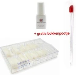 Merkloos Professionele Naturel Kunstnagel / Acryl Nagels Set + Nagellijm 5ml + Bokkenpootje - 500 Stuks Tips - Starter Kit Nails