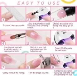 Merkloos Nagels Set - 8 Kleuren - Nagels Starter Set - Met Toplaag, Basislaag, Slipoplossing, Nagelverlengingsgel, Gel Builder - Voor DIY Voor Beginners - Beste Cadeau -Poeder and Foundation Winkel 1200x1191