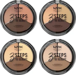 NYX Professional Makeup 3 Steps To Sculpt Face Sculpting Palette - Light 3STS02 - Highlighter En Contouring Make-up - 15 Gr -Poeder and Foundation Winkel 1200x1192 8